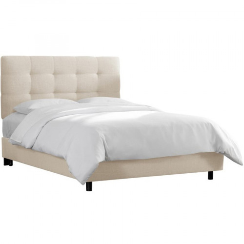 кровать двуспальная 180х200 белая alice tufted talc в Комсомольск-на-Амуре