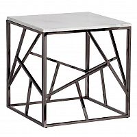 стол журнальный black chrome cube 55*55*56 см хром, белый в Комсомольск-на-Амуре