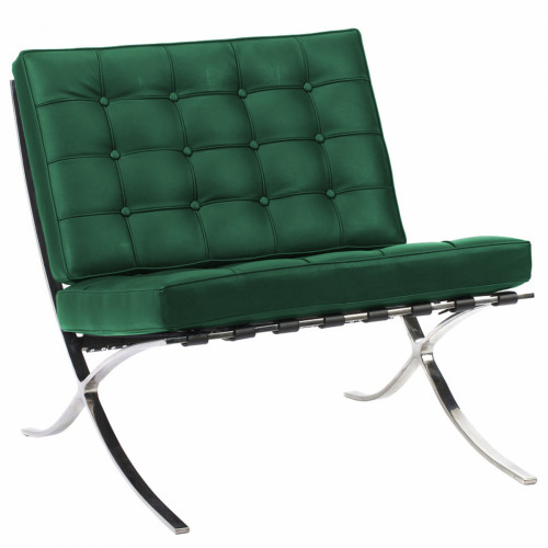 кресло barcelona chair экокожа зеленое в Комсомольск-на-Амуре