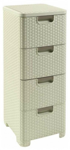 комод c 4 отделениями rattan style кремовый в Комсомольск-на-Амуре
