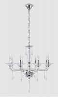 подвесная люстра crystal lux monica sp8 chrome/transparent в Комсомольск-на-Амуре