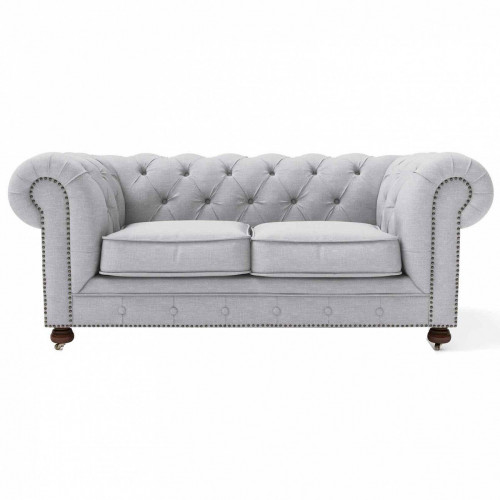 диван chesterfield lux двухместный прямой светло-серый в Комсомольск-на-Амуре