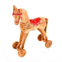 украшение новогоднее лошадка на колесах christmas horse, 40х30х13 см в Комсомольск-на-Амуре